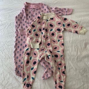 Organic cotton footie pajamas PJs 3-6 months